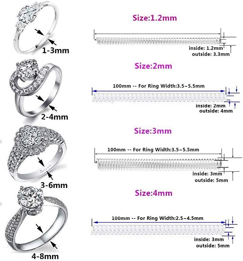 4/8pcs/Set 3.5/5mm Spiral Based Ring Size Adjuster Guard