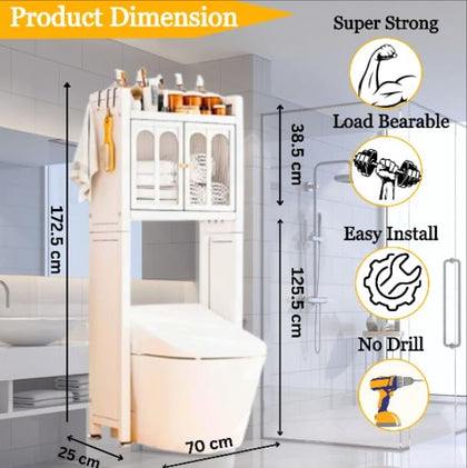 Washing Machine Storage Rack Stand Top Load 5.6 x2.2 Ft,2 Tier Metal Over The Washing Machine Shelf Cabinet Space Saving Organizer for Balcony, Laundry Room Wash Basin Stand