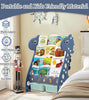 Kids Book Shelf Rack for Home Small Bookshelf for Babies Toy Storage Organiser for Toddlers with Bin Kids Book Shelf Montessor (blue)