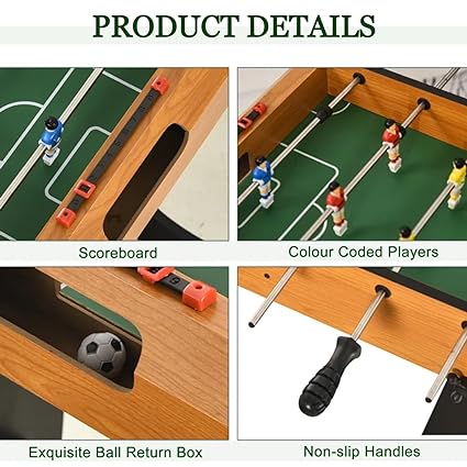 4 Feet Hand Football Table Soccer Game for Adults,4 Player Foosball Board Game Big for Home Indoor,Office (47L x 22W x31H inch)