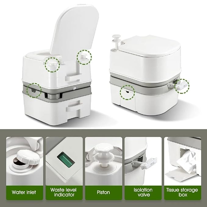 Portable Western Flush Toilet for Camping Indoor Outdoor Commode Travel Toilet for Kids Patients Traveling Toilet Seat for Adult