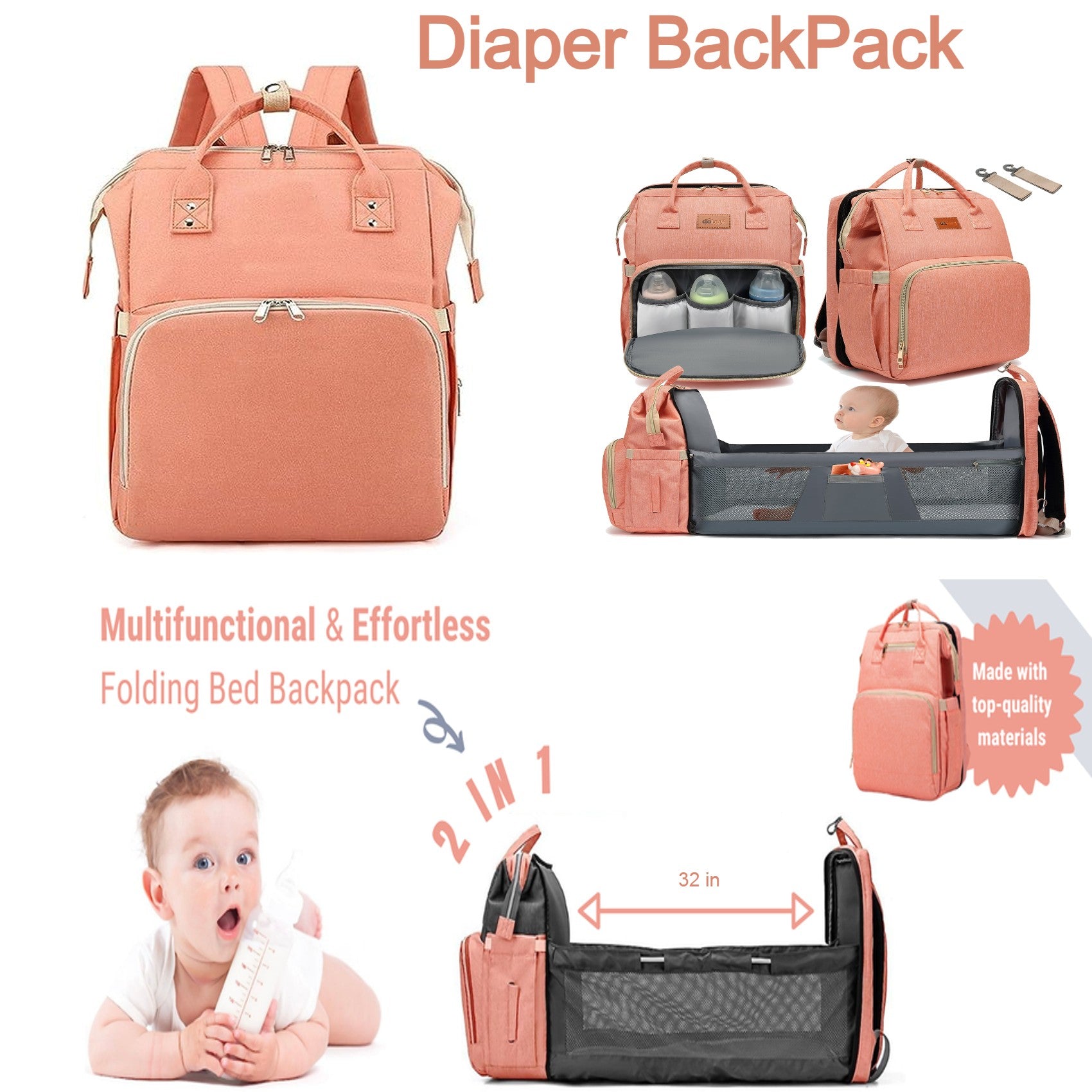 Baby Diaper Bag with Changing Bed for Mother Maternity Backpack Bags for Travel nappy bags for Mothers
