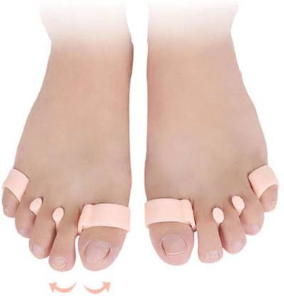 SBE 1 Pair Silicone Toe separator, Soft Gel Toe Spacers Corrector, Hammer Toes, Toe Split Hallux Valgus For Pain Relief (White Color)