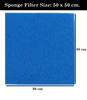 DESPACITO® Aquarium Filter Sponge for Fish Tank, Filter Sponge (Blue (Size:50 x 50 x 1 cm).