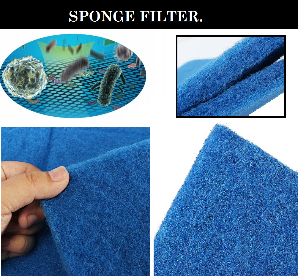DESPACITO® Aquarium Filter Sponge for Fish Tank, Filter Sponge (Blue (Size:50 x 50 x 1 cm).