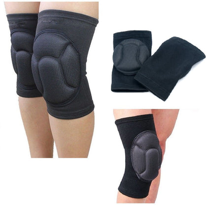 Sozzumi Men and Women Anti-Collision Rubber Cushion Safety Guard Knee Caps (Black)