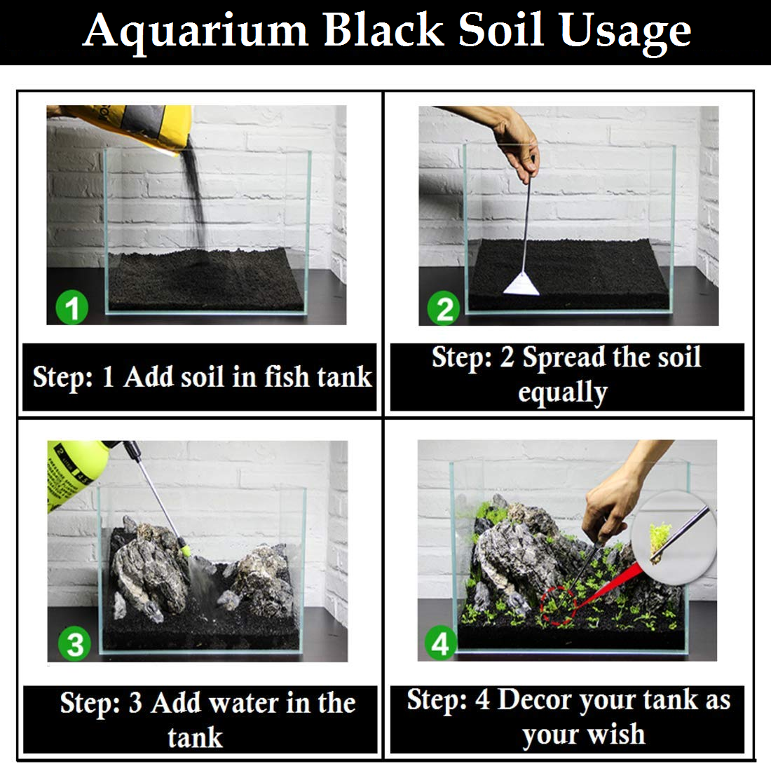 Despacito Aquarium Black Soil, Aqua Soil for Fish Tank and Ponds, Substrate Plant Soil for Aquarium, Aquarium Soil for Live Plants
