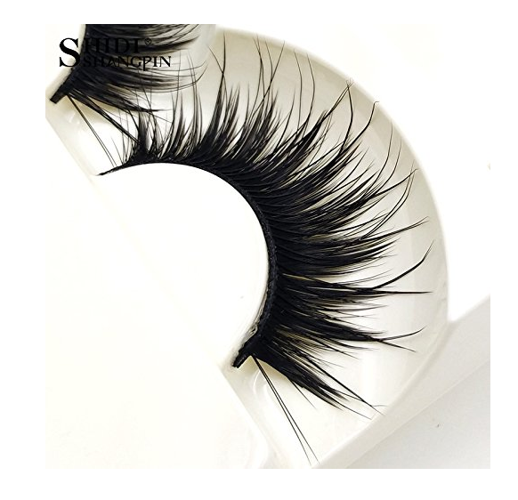 Sozzumi New 5Pairs Long Black False Eyelashes Makeup Faux Non Magnet Extension Eyelashes