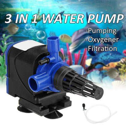 Despacito® RS Series 3 in 1 Submersible Water Pump for Fish Tank Aquarium Air Filter Pond Fountain Sump Used for Pumping,Oxygenation and Filtration