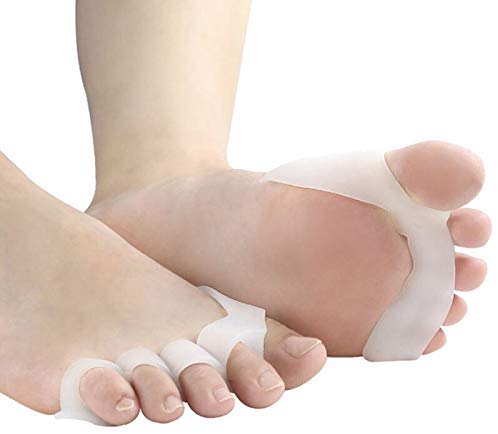 NUCARTURE Silicone Gel Toe Separators Stretcher Alignment Fingers Overlapping Toes Orthotics Foot Care and Bunion Protector Toe Straightener Orthopedic Hammer Toes Cushion Hallux Valgus Correction Foot Care.