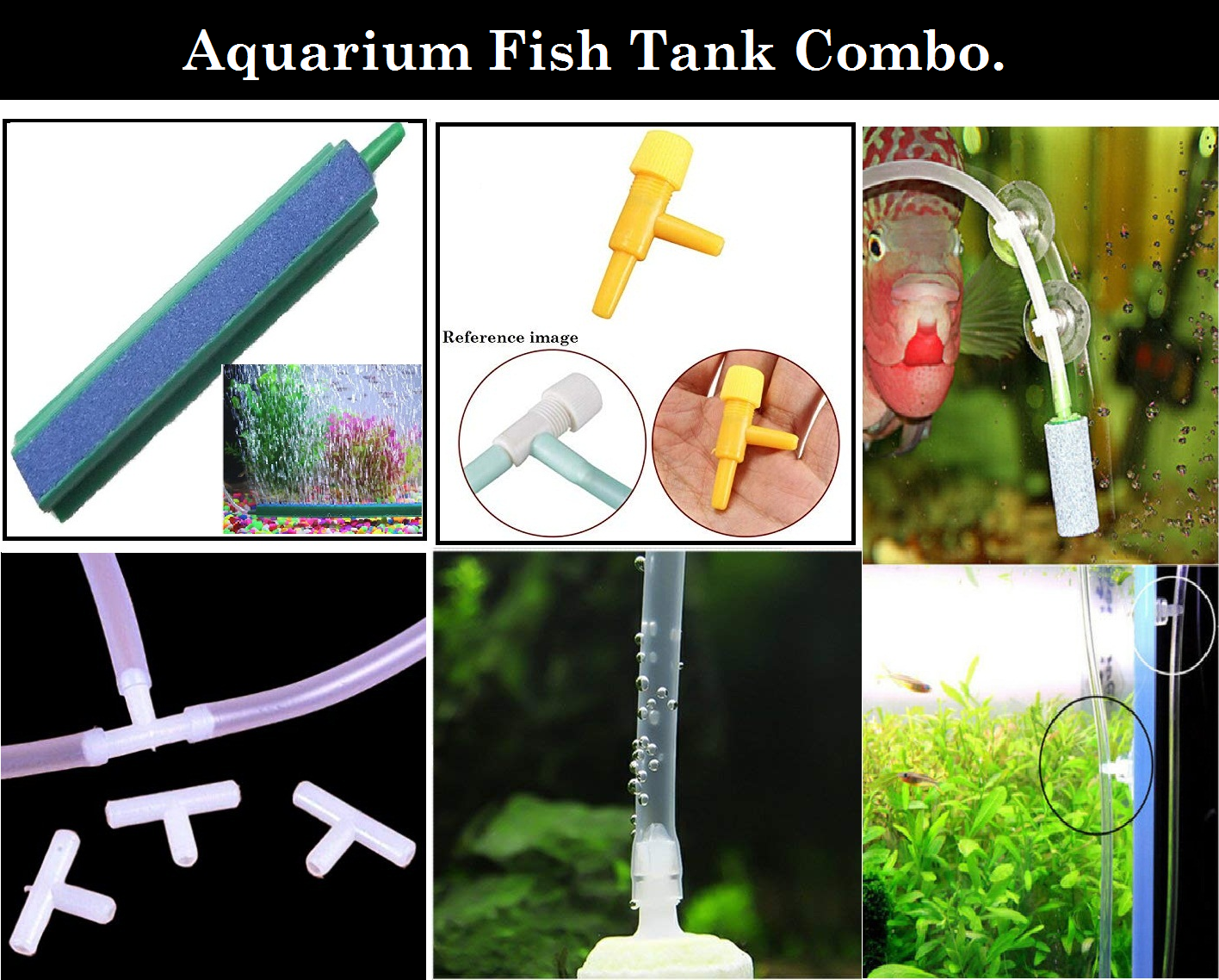 DESPACITO® Aquarium Air pump Accessories, 5 Meter Air Tube, 3 Different Air Values , 2 Controller  4 Suction Cups and 1 Line Air Stone for Aquarium (6 inch