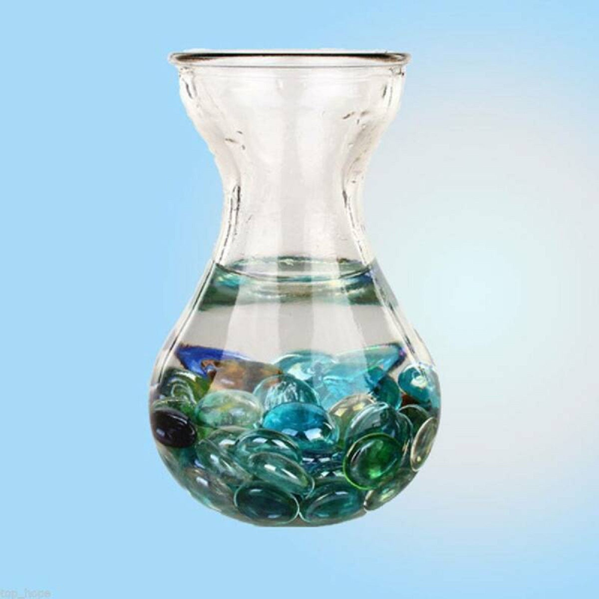 Despacito® Glass Gem Stone, Flat Round Marbles Aquarium Pebbles for Vase Fillers, Landscaping, Crystal Rocks Approx 200 Pcs (Multi Color)