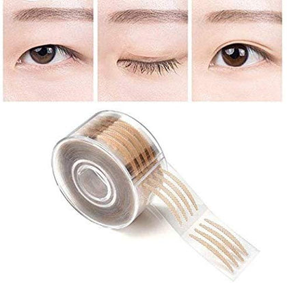 NUCARTURE® Double Fold Invisible Big Eyes 600pcs Makeup Clear Lace Mesh Eyelid Shadow Tape Tools Sticker Stripe. (Small, Beige)