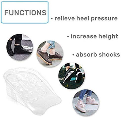 NUCARTURE® 5 Layers Height Increasing Shoes Insoles for Men insole for height increase and Women with silicone gel inserts lift shoe pads shoe height increase men shoe height increase women (1 PAIR)