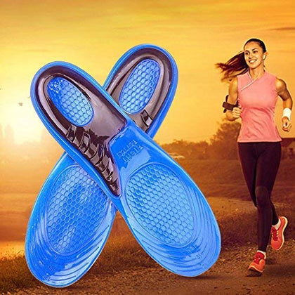 NUCARTURE® Unisex Sports Full Silicone Gel Orthotic Insoles Orthopedic Arch Support Sport Shoe Pad Plantar Insole Shoes Pad for Men and Women -1 PAIR (L)
