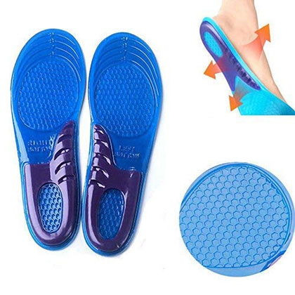 NUCARTURE® Unisex Sports Full Silicone Gel Orthotic Insoles Orthopedic Arch Support Sport Shoe Pad Plantar Insole Shoes Pad for Men and Women -1 PAIR (L)