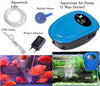 Rechargeable AC/DC Aquarium Air Pump for Fish Tank, Silent Air Bubble Oxygen Pump Compressor with USB Plug and Aquarium Tube, 2 Air Stones