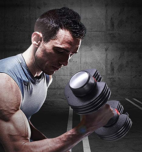 Nasmodo Adjustable Dumbbell(6kg),Fast Automatic Adjustable and Weight Plate for Body Workout Home Gym (Single).