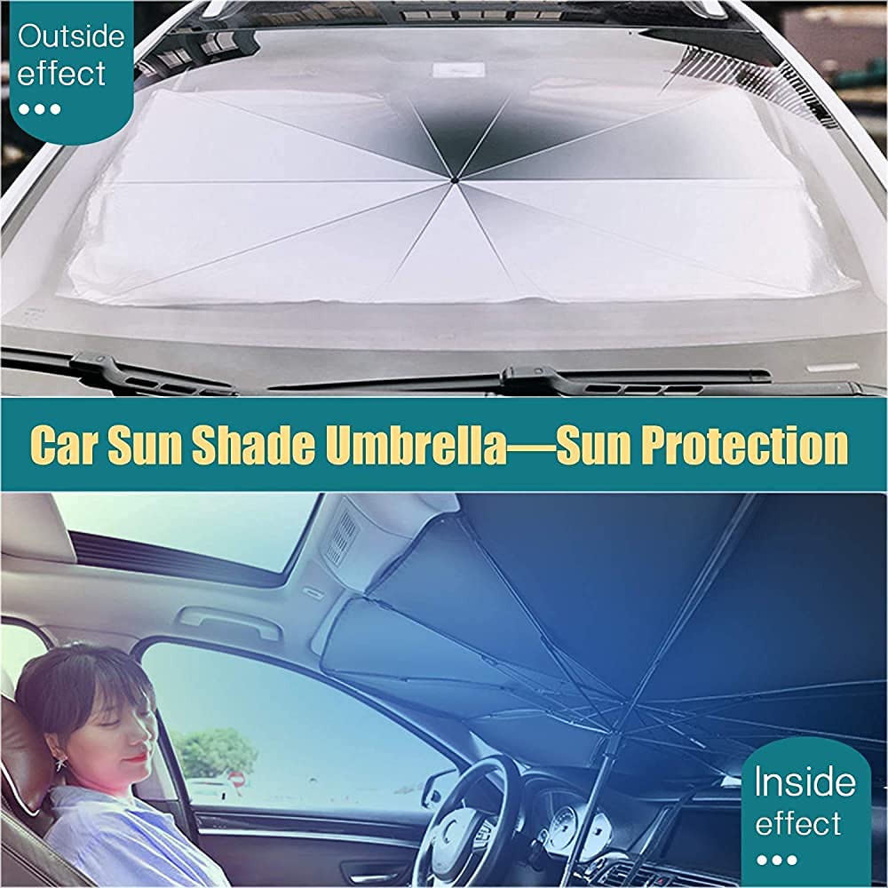 Car Windshield Sun Shade Protector Foldable Umbrella Covers for Car Fr –  wowouch