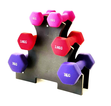 Nasmodo Neoprene Women dumbells for Home Gym 2 * 1kg/2kg/3kg Women Dumbbells Set for Home Workout Equipment Body