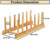 Hukimoyo Bamboo Dish Drying Rack for Kitchen, Wooden Dish Rack Stand, Dish Drainer Storage Plate Stand,Wooden Organizer, Books Holder(1 Pc) (6 Grids)