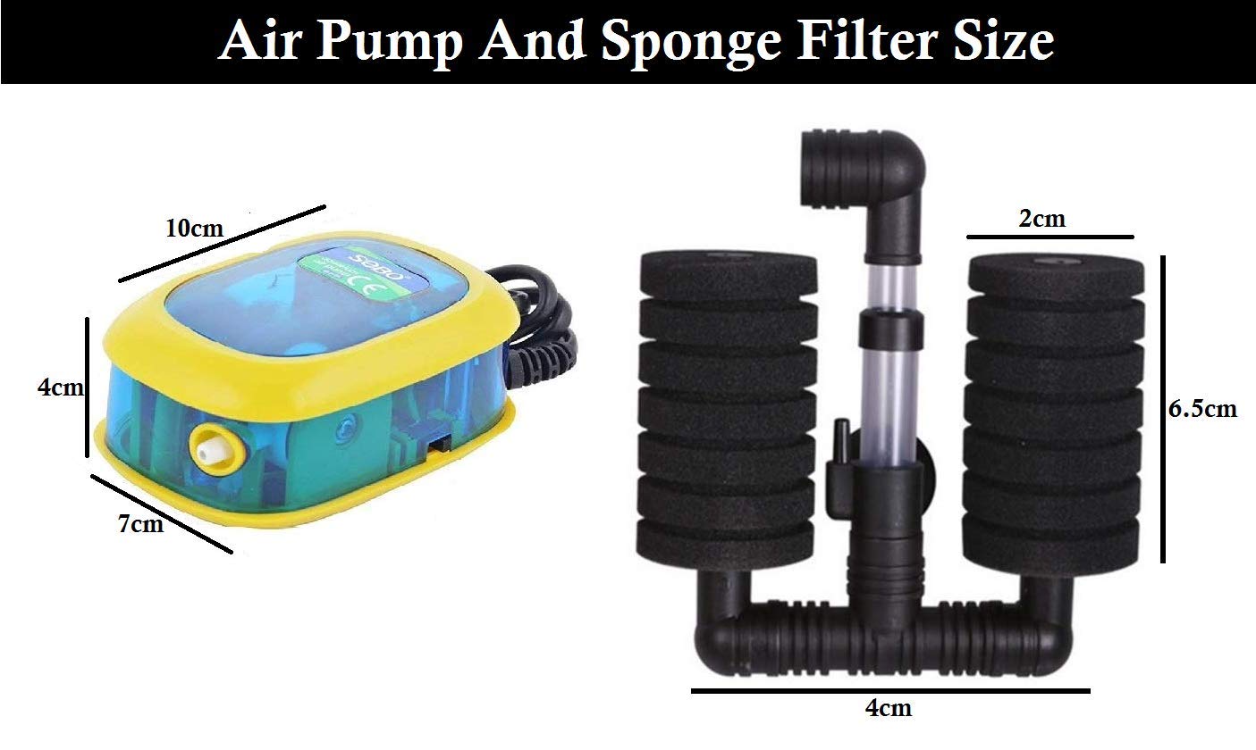 Despacito Aquarium Air Pump SB-9903A (Power-3.5W) with Single Hole, Bio-Sponge Filter(Model:Xy-2831) with 3 Meter Tube