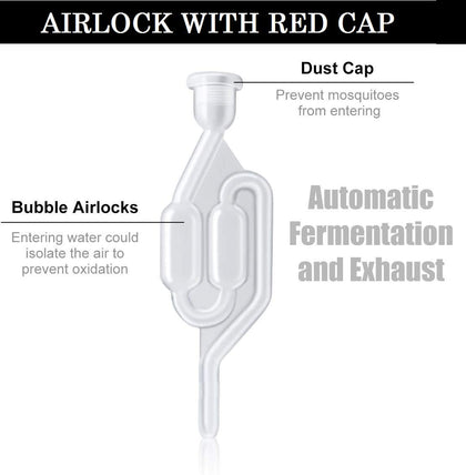 airlock for Wine Making Fermentation Beer Tool,S-Shape Bubble Water Airlock Tube Grommet Exhaust Seal Valves Home Brew Plastic Wine Making Tool