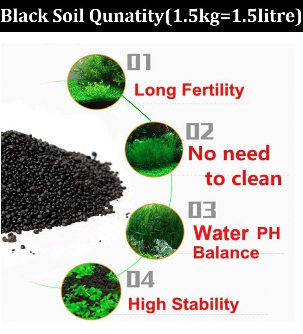 Despacito Aquarium Black Soil for Fish Tank Plants, Aqua Soil for Fish Tank,Aquarium Substrate Plant Soil for Fish Tank (3 kg=3 Litre=Pack of 1)