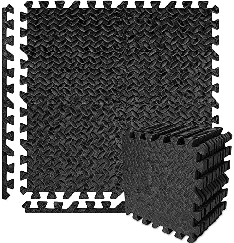 1 Inch/ 25 mm Thick Gym Floor mats for Heavy Workout at Home,Puzzle Floor mat for Gym Exercise, Yoga Interlocking EVA Foam for Kids(60 * 60cm)
