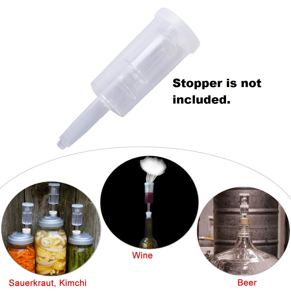 Nasmodo® airlock for Wine Making Fermentation Hydrolocks Plastic kit Beer Tool,Bubble Water Bottle Tube and Wine airlock Stopper Grommet Exhaust Seal Valves for Home Brew