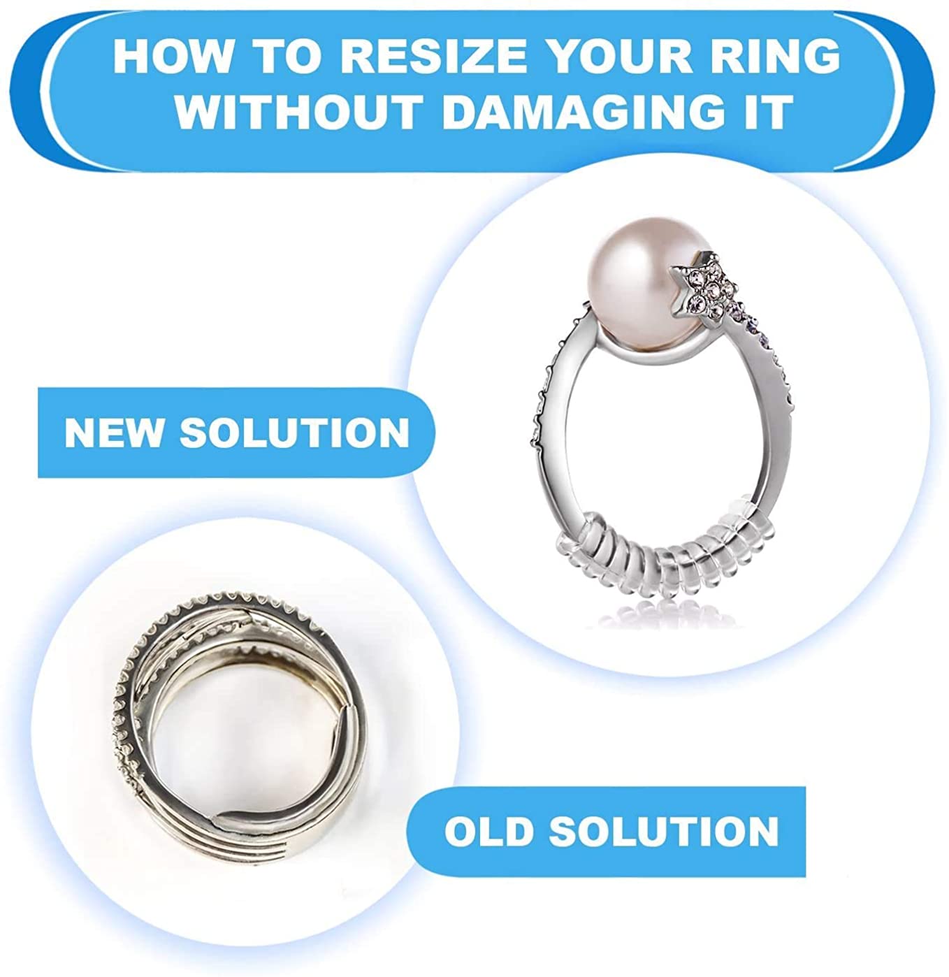 Clear Silicone Spiral Ring Adjuster 