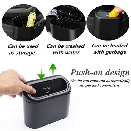 Hukimoyo Mini Car Trash Bins Portable Waterproof dustbin Interior Garbage Waste Rubbish Basket Bin