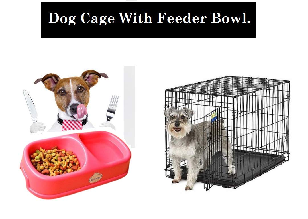 RandomDespacito Metal Foldable Dog cage for Puppy, Crate, Double Door Pet House for Dogs/Cats