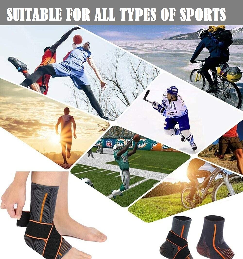 NUCARTURE® ankle support for men running sports pain relief for women with Ankle Brace Support and Reliable Stabilizer Sleeve Compression for Sport Injuries with Breathable straps Pain Relief(1 PC)