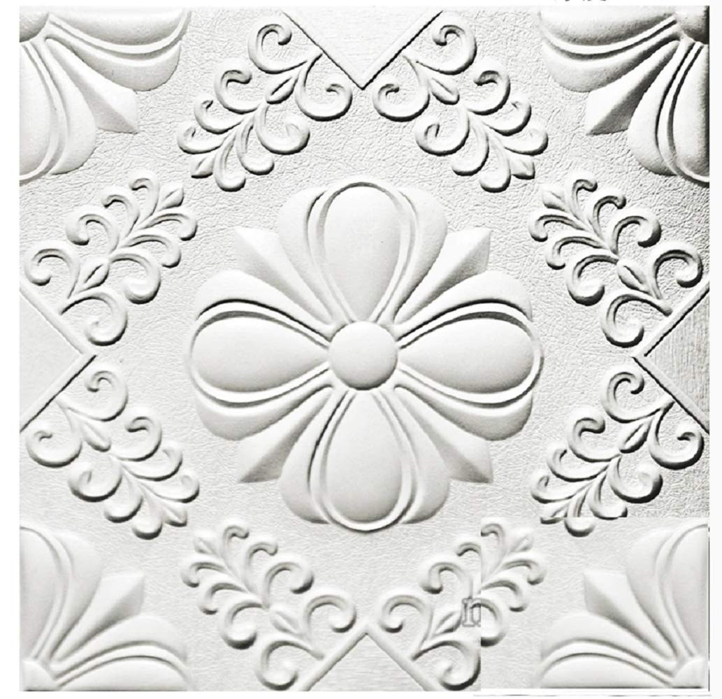 Nasmodo Foam Wall 3D Ceiling Wallpaper Tiles Panel Vinyl Stickers self-Adhesive for Home, Living Room, Bedroom Wall Panels(60*60cm)