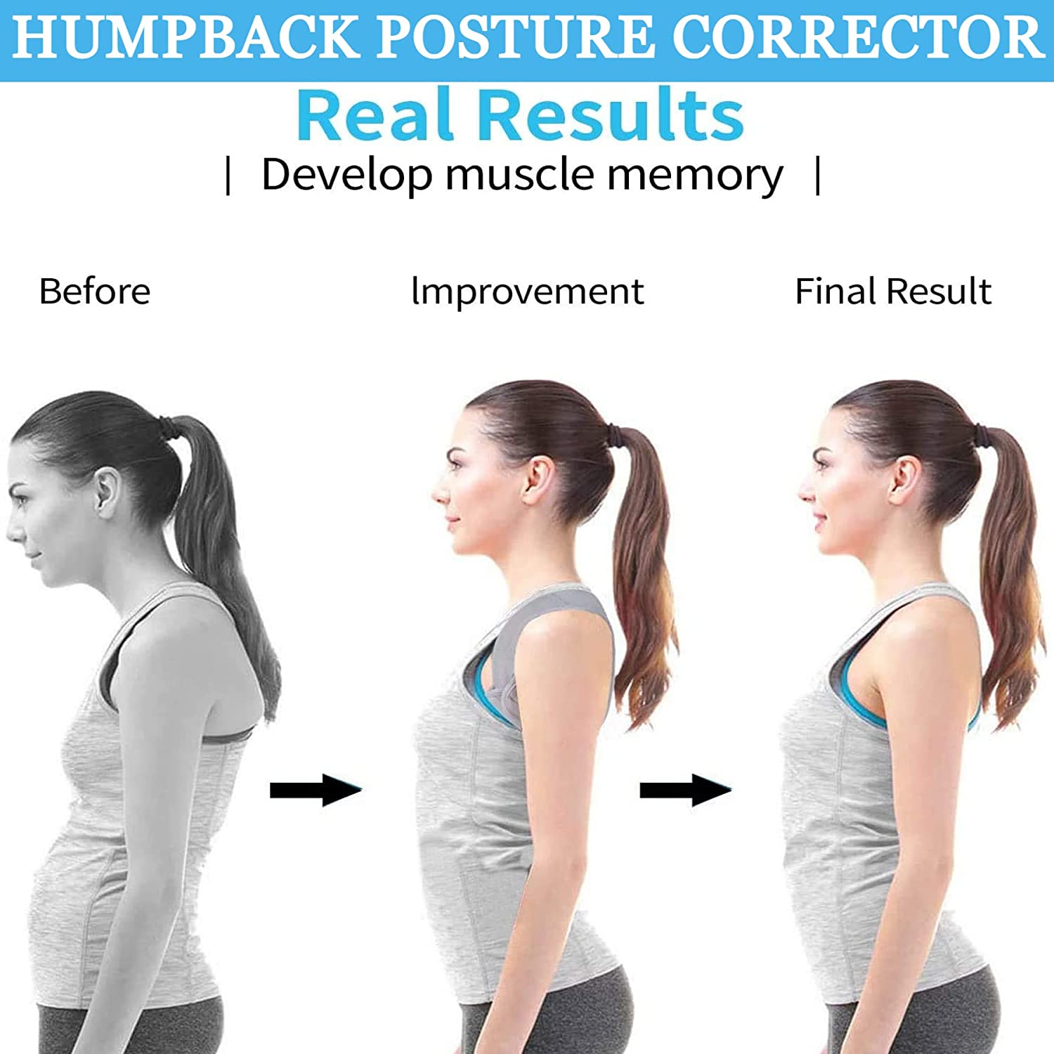 NUCARTURE Humpback Posture Back Corrector Shoulder Correction posture support brace, shoulder back support belt