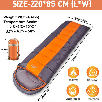 Nasmodo Sleeping Bags for Camping Adults Single Hiking Bed for Tent Waterproof Bedding Duck Down Feather Sleeping Bag