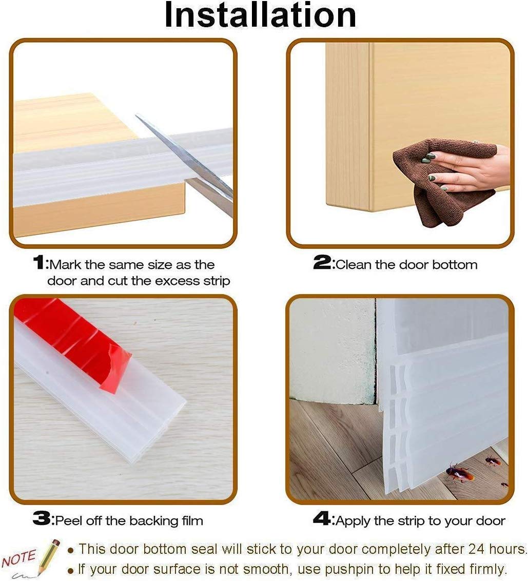 Air Gap Waterproof Gel Self-Adhesive Rubber Window/Door Shield Weather-Strip Tape for Cockroach Insect Bugs Stopper (1 m, Brown)