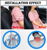 3D Memory Foam car seat Back Support for Back Pain with Neck Rest Pillow, PU Leather Orthopedic Lumbar Spine Backrest Support
