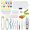 Nasmodo Knitting Crochet Hook Tools and Knitting Needle Set Kit with Knitting Needle - Sewing Measuring Tape, Snipper, Stitch Holders, Safety Pin Box (Multicolour)