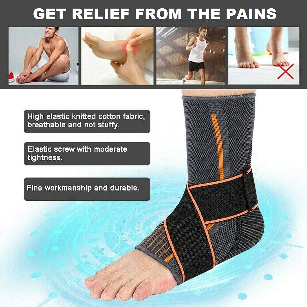 NUCARTURE® ankle support for men running sports pain relief for women with Ankle Brace Support and Reliable Stabilizer Sleeve Compression for Sport Injuries with Breathable straps Pain Relief(1 PC)