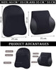 Hukimoyo 3D Memory Foam car seat Back Support for Back Pain with Neck Rest Pillow, PU Leather Orthopedic Lumbar Spine Backrest Support