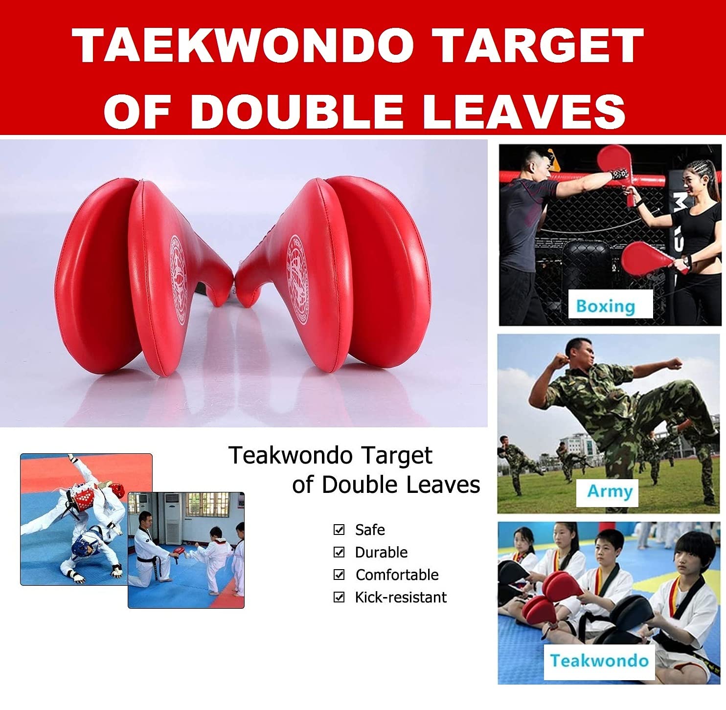Nasmodo Kick pad for Taekwondo Karate Double Strike Pads for Kickboxing and TKD Foot tae Kwon do Kick Target pad for Boxing Training Gear- 2 pcs