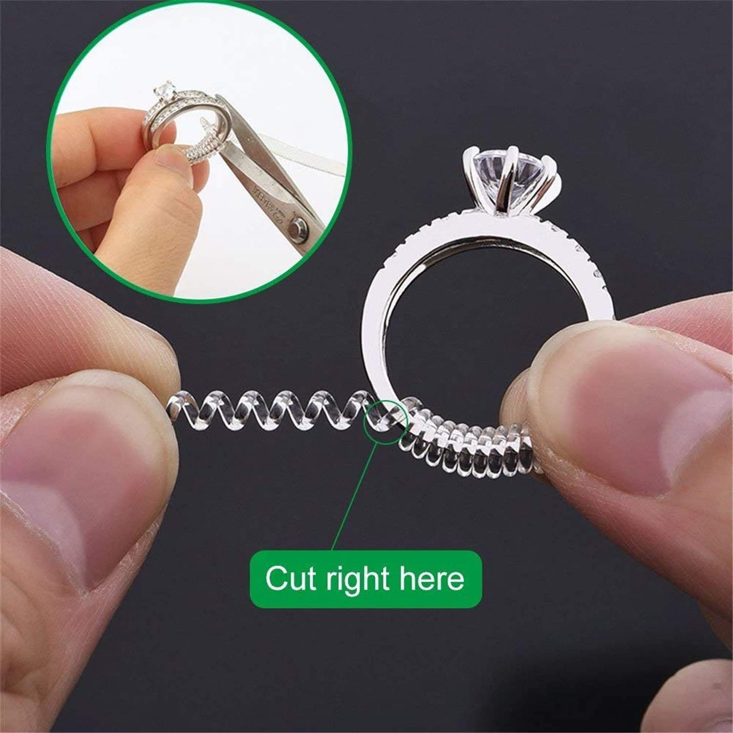 Sozzumi Ring Adjuster for Loose Rings Invisible Spiral Reusable Fits Almost  Ring(8 Pcs) Silicone Ring - Price History