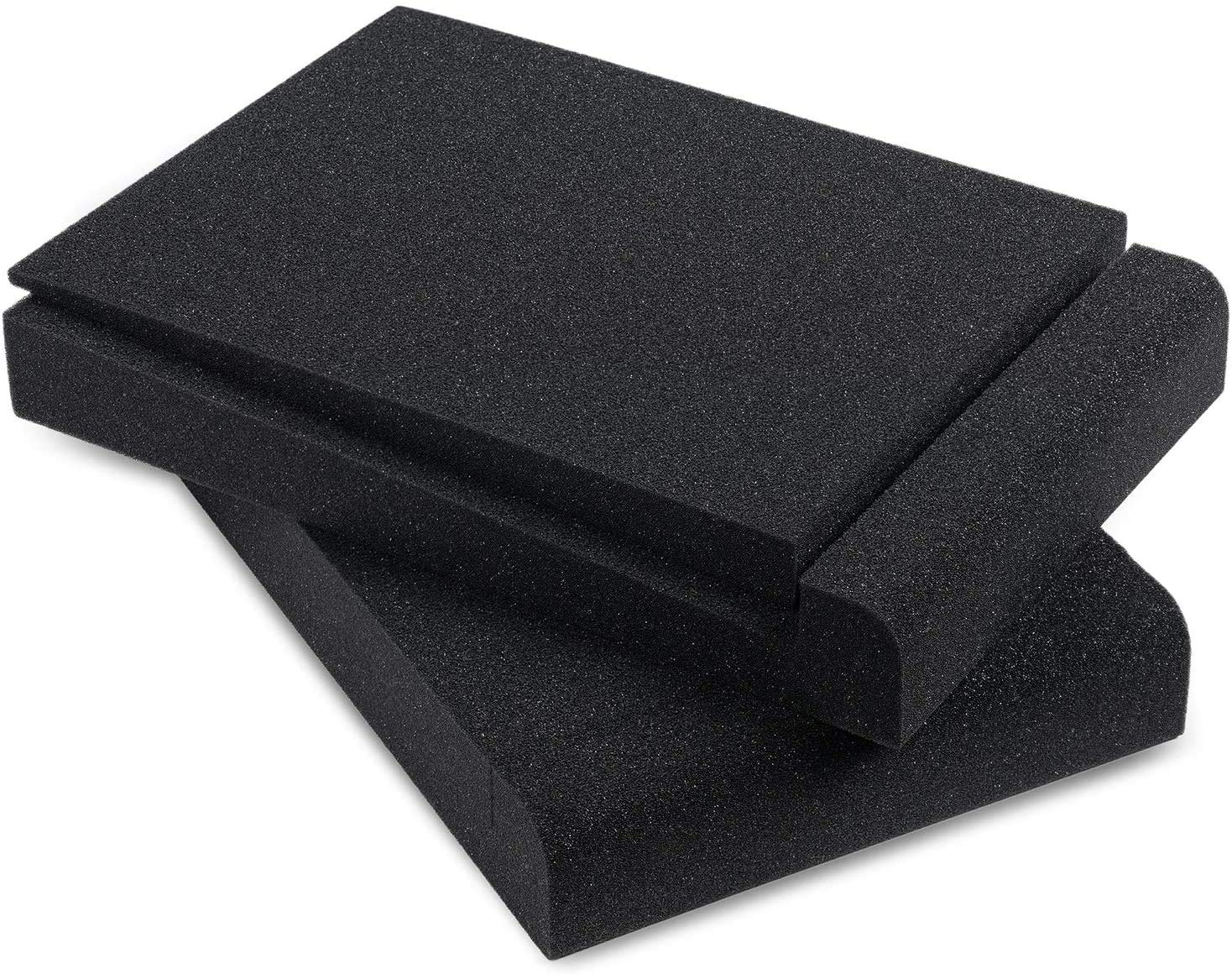 Hukimoyo Studio monitor isolation pads, Soundproofing insulation with High-Density Acoustic Foam for 5" Inch Speakers Prevent Vibrations(1 set, Black)