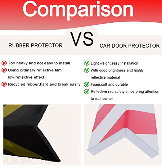 Car Door Bumper Protection Reflective Anti-Scratch Adhesive Foam Warning Sign Parking Protector for Wall Corner