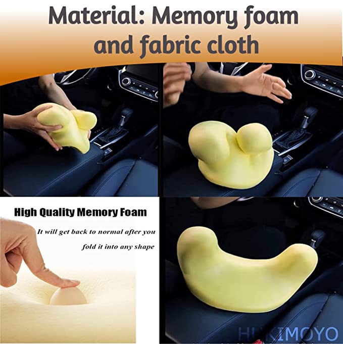 Car Neck Pillow with Adjustable Strap, U-Shaped Memory Foam headrest Support Pillow