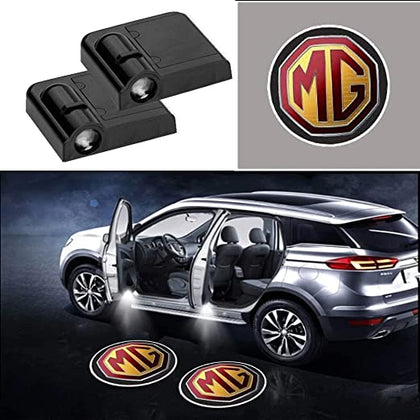 MG Car Door Light Logo Projector, Self-Adhesive Wireless Car Door Step Lights Ghost Shadow Projector Laser Lamp kit Fit for car's (2 Pcs)