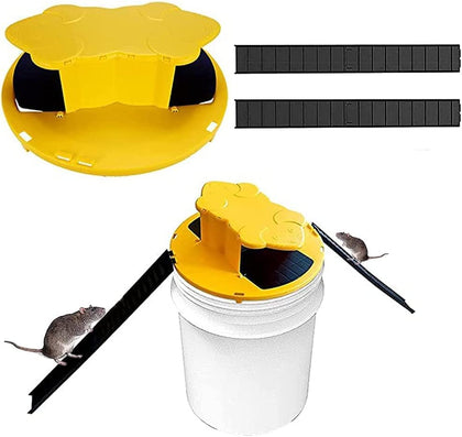 Litenyx Rat Catcher Trap Bucket Reusable for Home Safe flip n Slide Bucket lid for Indoor and Outdoor(Yellow)-Compatible for 5 Gallon Bucket
