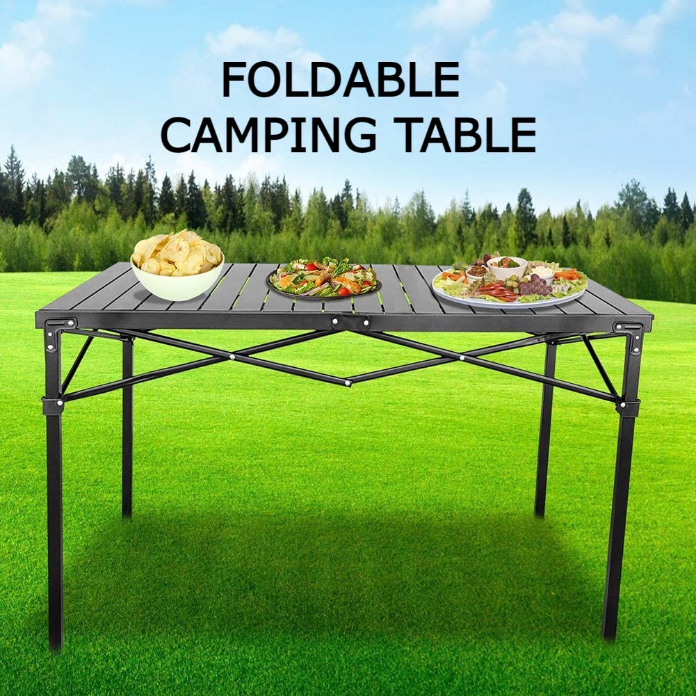 Nasmodo Aluminium Portable Camping Folding Table for Cooking Multipurpose Picnic Foldable Table for Indoor and Outdoor(Camping Table Without mesh, 92 * 55 * 52cm)